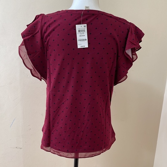 Style & Co Coral Dot Top - Picture 3 of 7